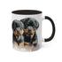 Rottweiler Pupies - Color Accent Mugs, 11oz
